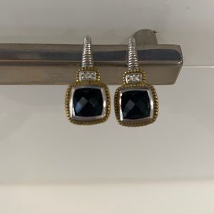 Judith Ripka black onyx and diamond earrings